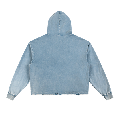 Melaninaire Frayed-Hem Hoodie