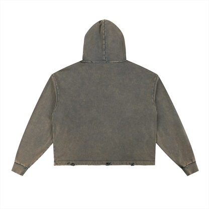 Beautiful Day” Vintage Statement Frayed-Hem Hoodie