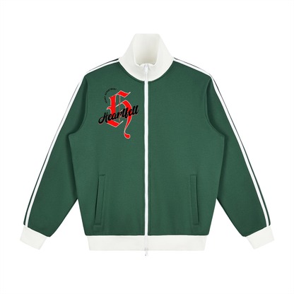 Contrast Side Stripe Fleece Track Jacket