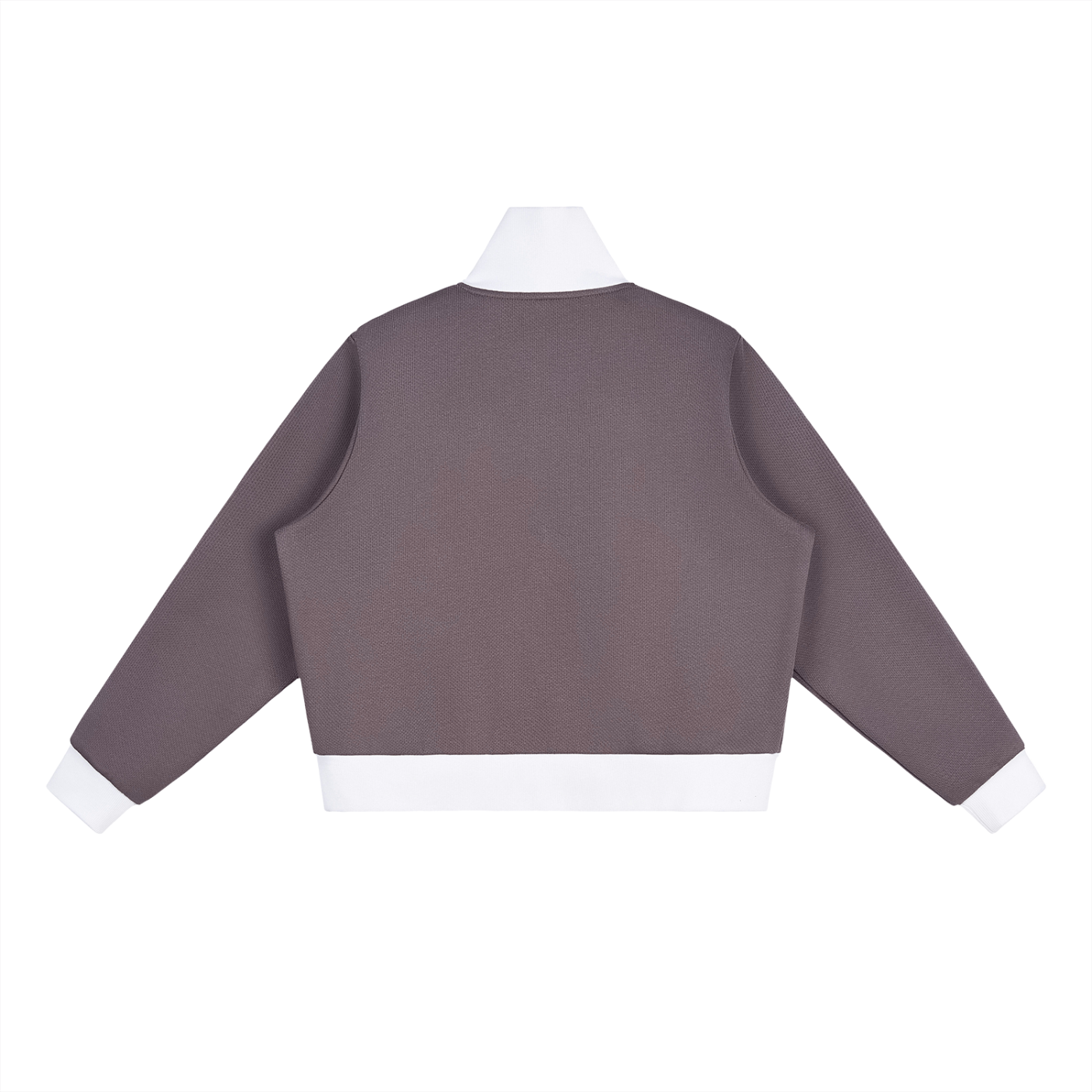 Contrast Side Stripe Fleece Cropped Track Jacket