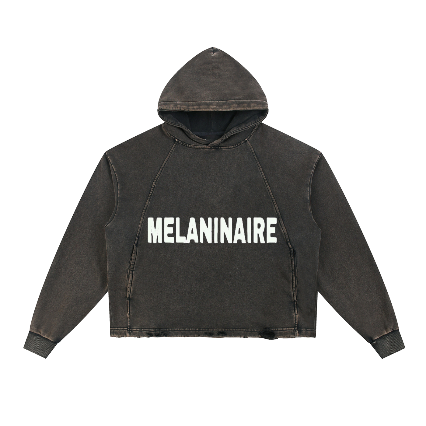 Melaninaire Frayed-Hem Hoodie