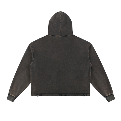 Beautiful Day” Vintage Statement Frayed-Hem Hoodie