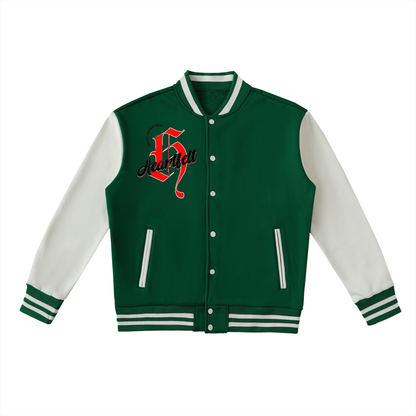 Two-Tone Fleeced Varsity Jacket