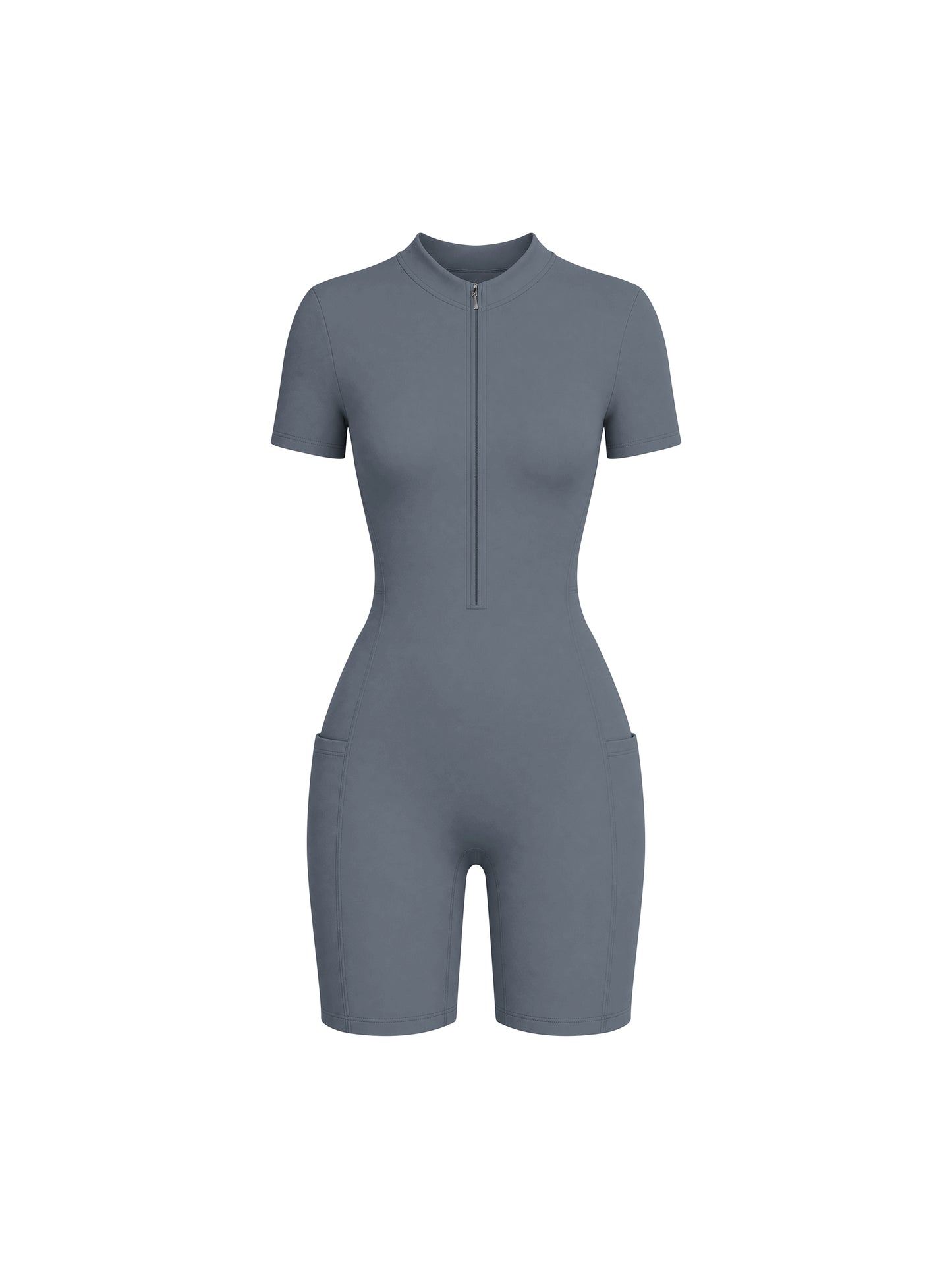 Women's Quarter-Zip Short Sleeve Romper
